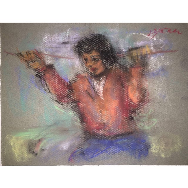 Jacques (Jakub) Zucker, Pastel Drawing Polish Ecole D'Paris WPA Female Equestrienne For Sale