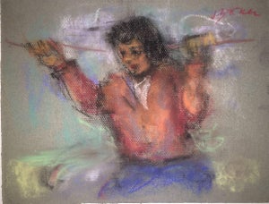 Jacques (Jakub) Zucker, Pastel Drawing Polish Ecole D'Paris WPA Female Equestrienne