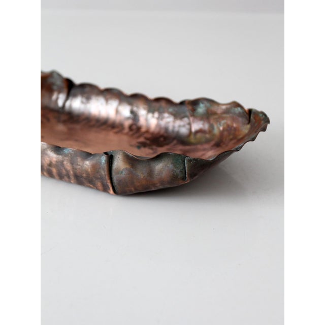Mid-Century Gregorian Handmade Hammered Copper Tray For Sale - Image 10 of 14