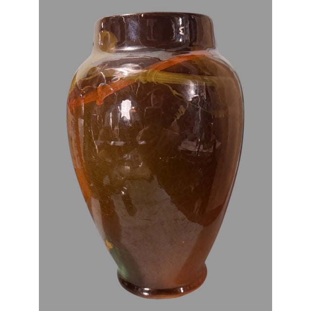 Early 20th Century Vintage Weller Louwelsa Hand Painted Grape & Vine Decorated 8" Art Pottery Vase For Sale - Image 5 of 11