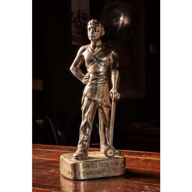 C. 1966 Aluminum Armco Iron Man Statue For Sale - Image 4 of 10