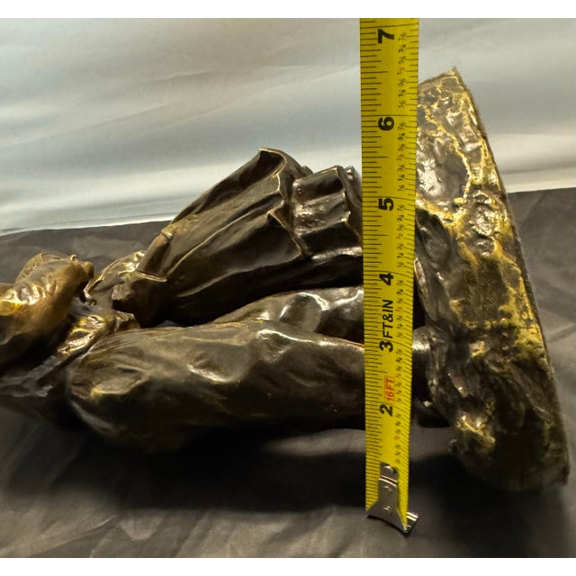 Bronze Antique 1900s Joseph D’Aste Bronze Dutch Boy & Girl Couple D’enfants Hollandais For Sale - Image 8 of 9