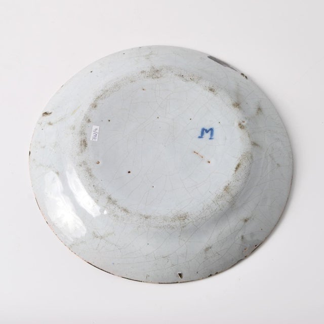 Maroon Plate from Delftware, 1700s For Sale - Image 8 of 9