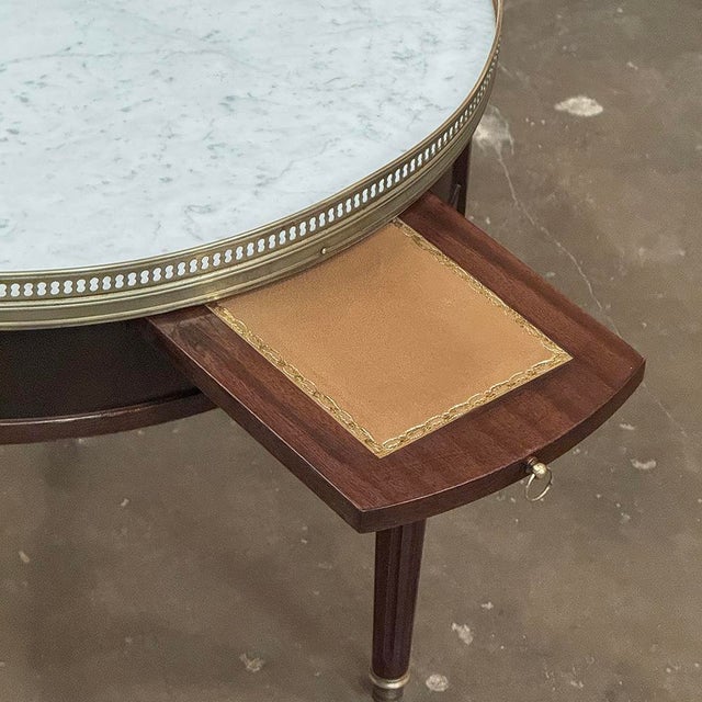 Antique French Louis XVI Mahogany Marble Top Bouillotte Table For Sale - Image 15 of 16