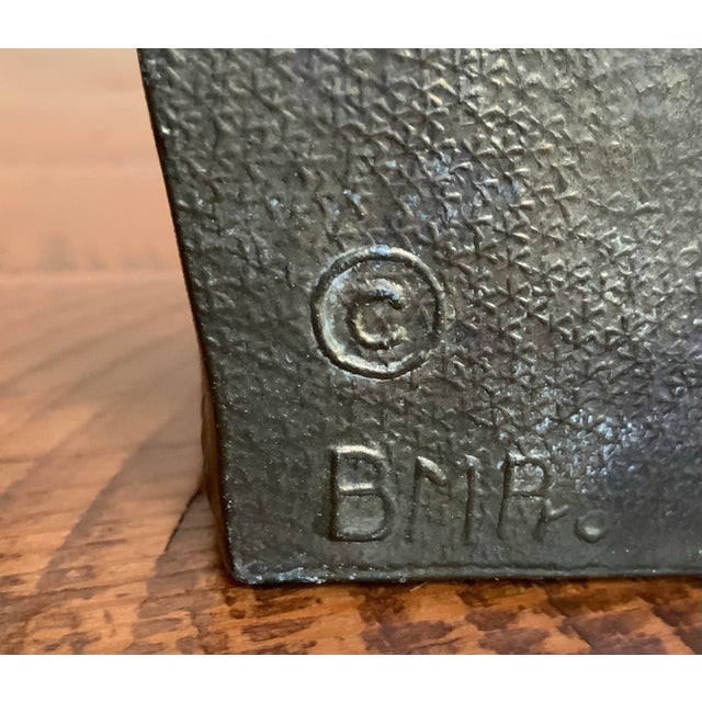 Metal Rare Vintage Pair of BMR Cast Bronze Horse Head Bookends – Mid‑Century Equestrian Decor for Horse Lovers & Ranch Decor - See Pics! For Sale - Image 7 of 8