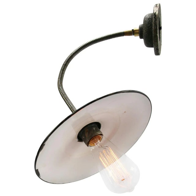 1950s Mid-Century Industrial Green Enamel Flexible Sconce For Sale - Image 5 of 8
