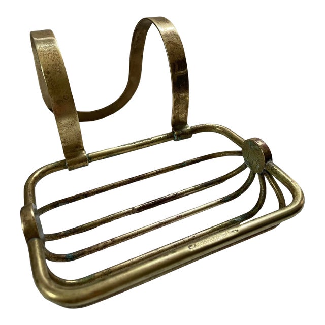 Early 20th Century Antique Brass Claw Foot Bathtub Hanging Soap Dish