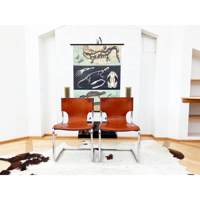 Set 8 Carlo Bartoli T 70 920 Cantilever Chairs Brown Leather - 8 PCS For Sale - Image 9 of 18