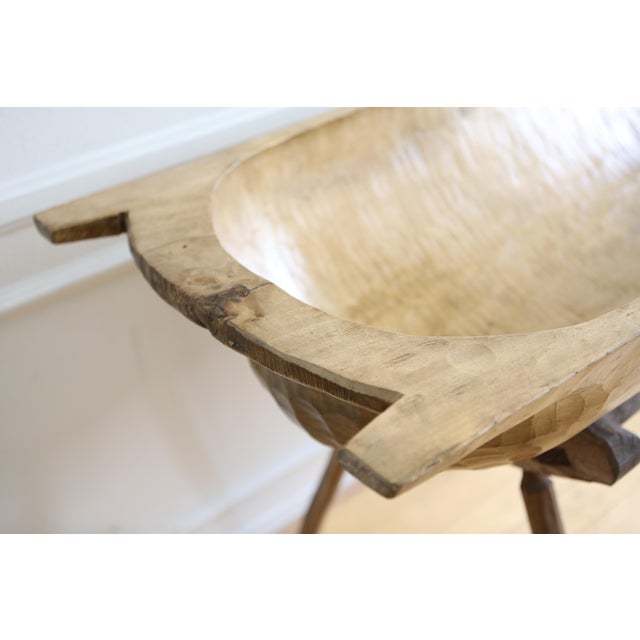 Antique Oversized Large Dough Bowl With Stand Chairish