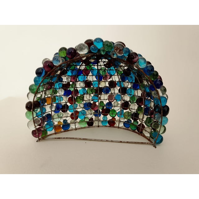 Hand-Crafted Murano Glass and Iron Lamp, 1950s For Sale - Image 6 of 12