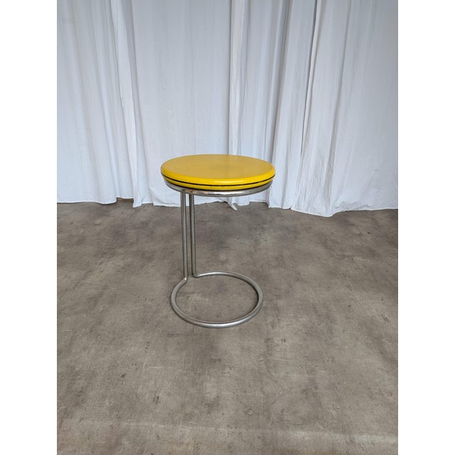 Vintage Bauhaus Yellow Bar Table in Chrome, 1970s For Sale - Image 14 of 18
