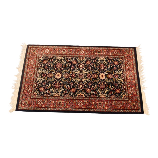 Persian Kashan Style Hand Tied Rug — 31" x 55" For Sale