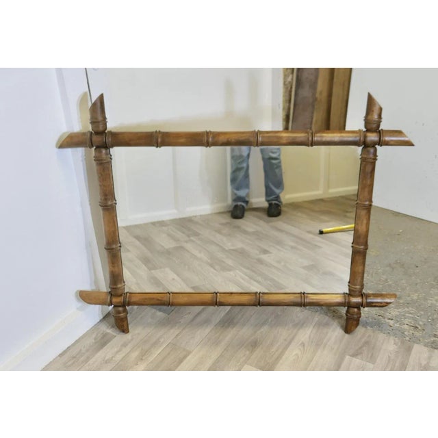 French Art Deco Bamboo Wall Mirror For Sale - Image 3 of 10