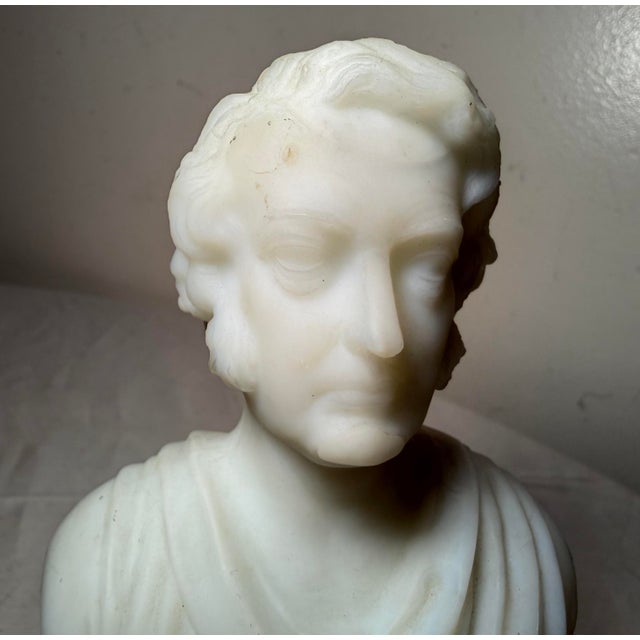Antique Charles Sumner Figural Frosted Milk Glass Bust Paperweight Sculpture For Sale - Image 4 of 15