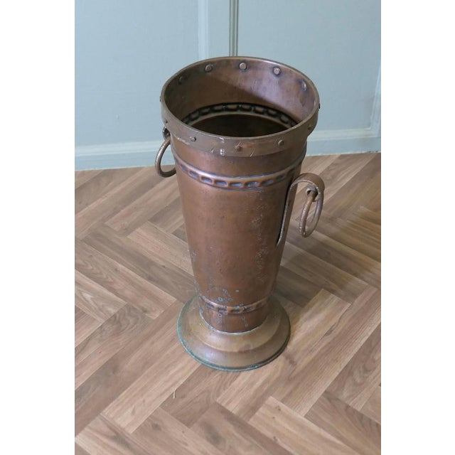 Arts and Crafts Copper Stick and Umbrella Stand, 1890s For Sale - Image 3 of 8