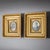 Pair of oval miniature portraits of gentlemen in matching gilt frames. The portraits are executed on oval porcelain...