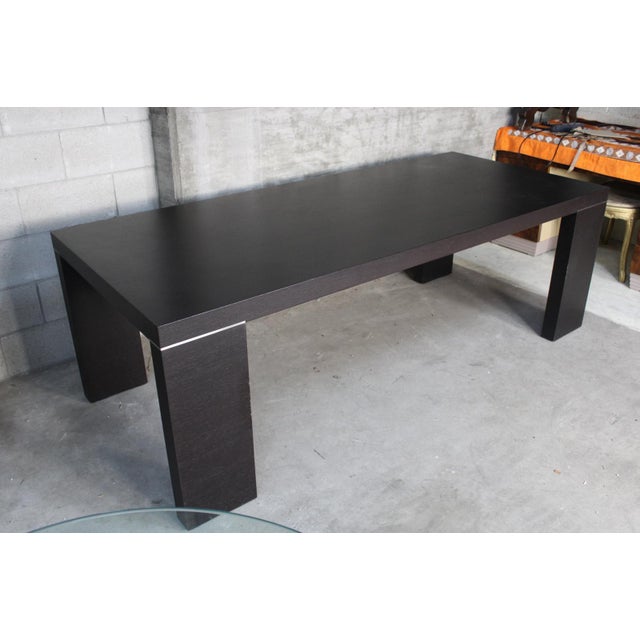 Wood Vintage Italian Table in Black Wood, 2000 For Sale - Image 7 of 8