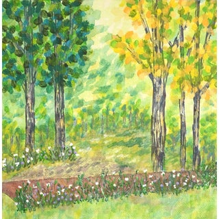 "Garden Green" Contemporary Impressionist Style Painting by Deb Bossert For Sale