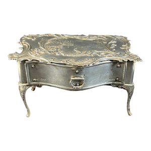 Edwardian English William Comyns Sterling Silver Desk Form Jewelry Box
