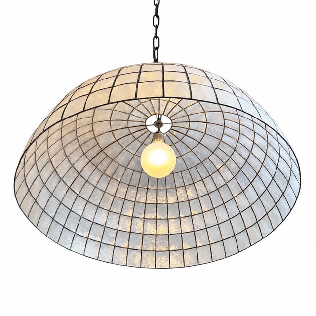 2020s Capiz Shell Dome Chandelier Pendant Light For Sale - Image 5 of 13