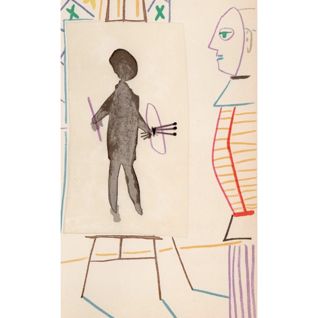 Modern Pablo Picasso, Painter and Nude Model, Lithograph, 1954 For Sale - Image 3 of 8