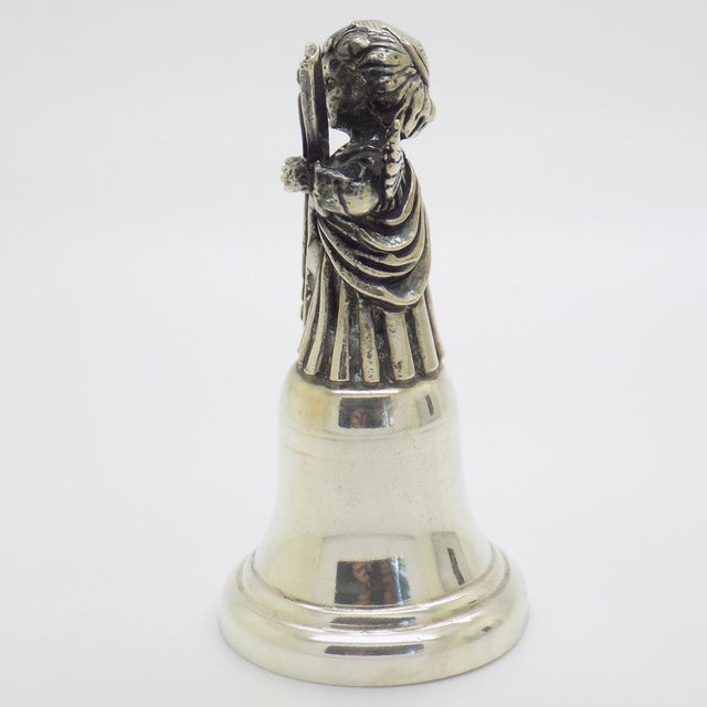 1980s Vintage Italian Handmade Silver Angel with Instrument Bell by Brandimarte, Florence, 1980s For Sale - Image 5 of 13