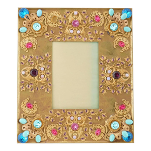 Early 20th Century Relief Design Gilded Brass Picture Frame, Marked