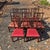 These chairs are beautifully designed. The set of 8 includes 6 with Patterned cushions and two with complementary red...