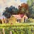 Kelly Green E. Papps Original Oil Painting Cottage in the Field – Signed For Sale - Image 8 of 12
