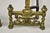 Antique French Empire Style Flame Finial Brass and Cast Iron Andirons - A Pair For Sale - Image 9 of 10