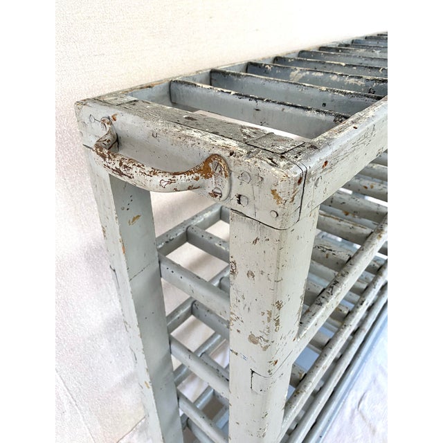 Gray Vintage French Boulangerie Bakery Cart Rack For Sale - Image 8 of 12