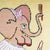 Delightful Dancing Elephant Cross Stitch Picture