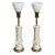 Vintage "Rembrandt Co." Neoclassical Torchieres Lamps Table Top, Faces, Blue and White Signed - a Pair For Sale