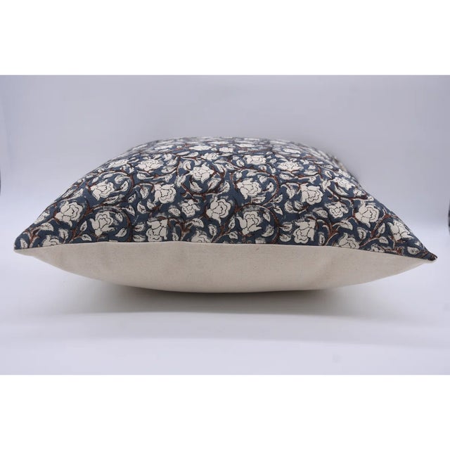 Fabdivine Handmade Block Printed Cushion Cover 24x24 Inch Duck Canvas- For Sale - Image 4 of 4