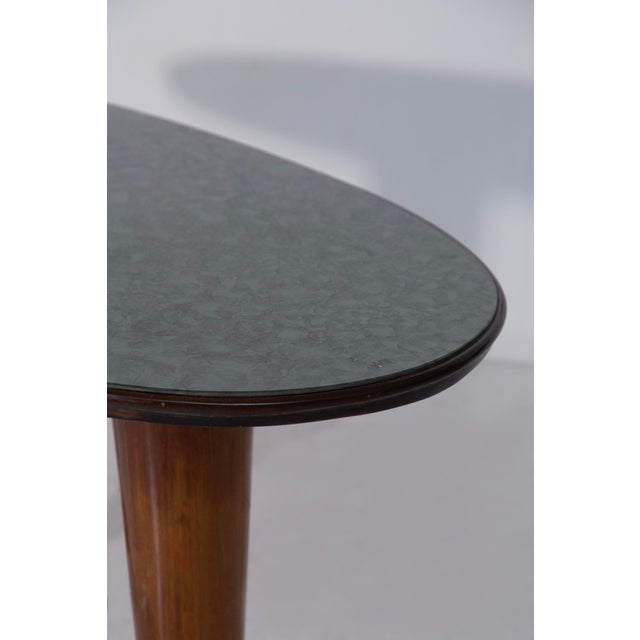 Brown Italian Console Table in Green Glass, 1950 For Sale - Image 8 of 10