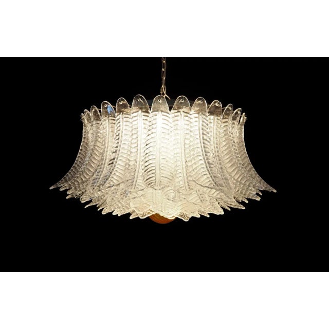 Murano Large Murano Glass Chandelier, 100 Clear Felci Glasses For Sale - Image 4 of 10
