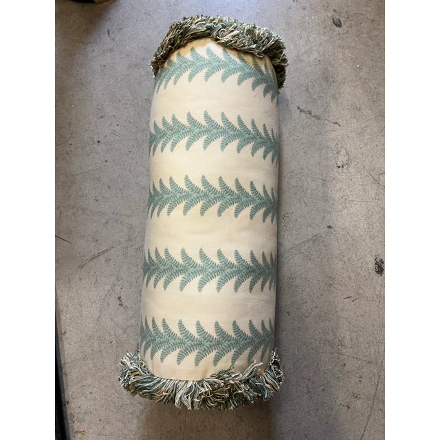 1980s Vintage Floral Bolster Pillow For Sale - Image 5 of 5