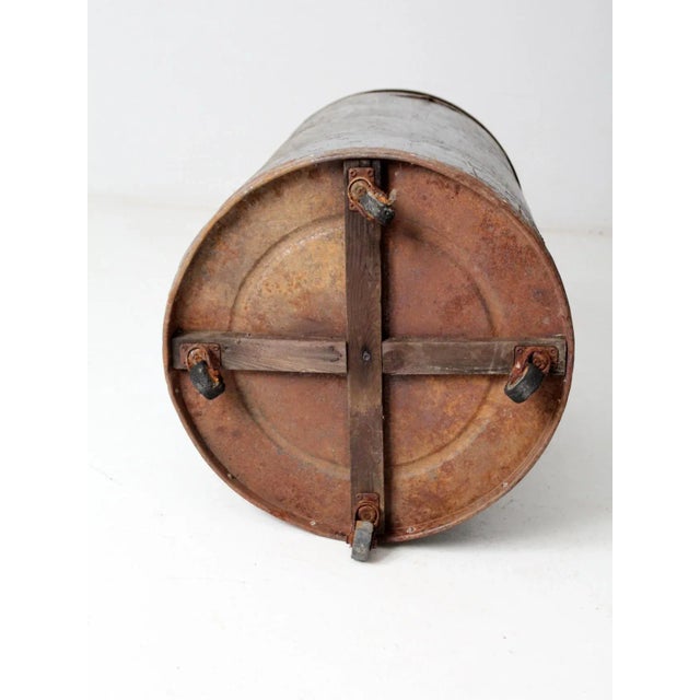 Vintage Industrial Storage Can on Castors For Sale - Image 10 of 12