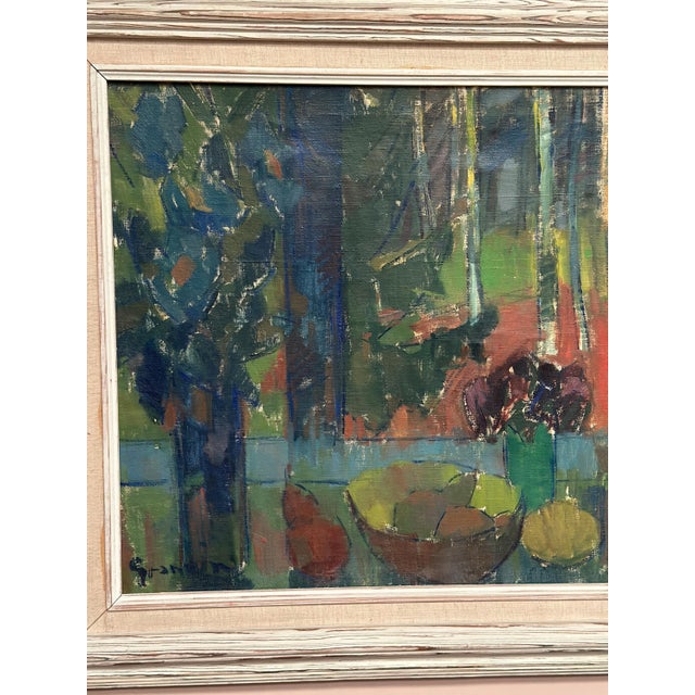 Mid-Century Modern Svan Grandin, Still Life with Fruit Bowl, 1950s, Oil Painting on Canvas, Framed For Sale - Image 3 of 11