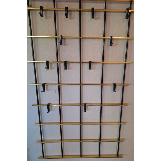 Metal Wall-Mounted Brass and Metal Coat and Hat Rack, 1960s For Sale - Image 7 of 13