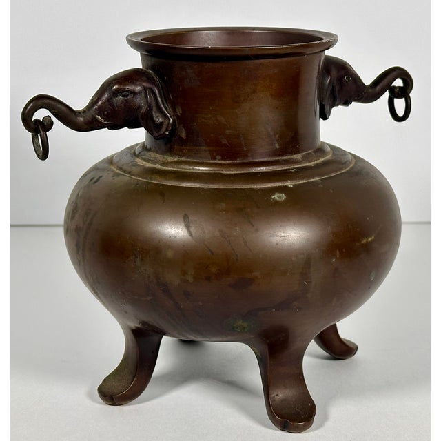 Japanese Seizan Bronze Elephant Censer For Sale - Image 4 of 13