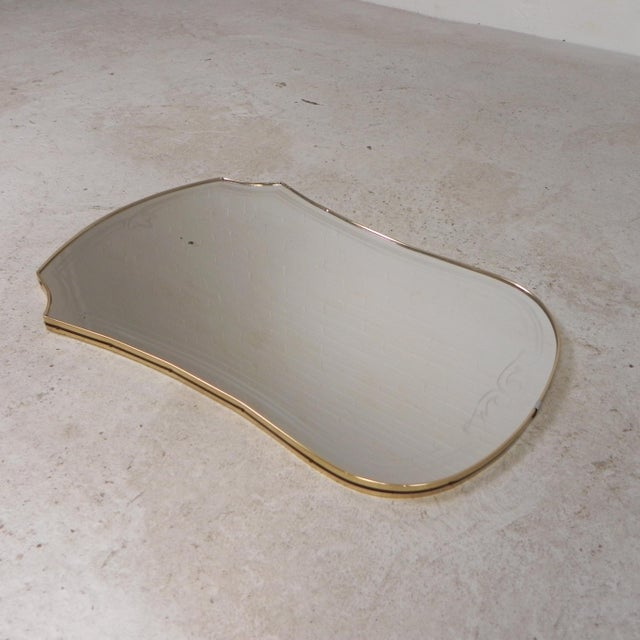 Vintage Mirror with Gold Rim, 1960s For Sale - Image 12 of 14
