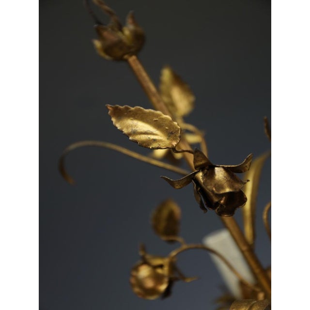 Hans Kögl Hollywood Regency Gilt Rose & Wheat Five-Arm Chandelier, 1970s For Sale - Image 11 of 15