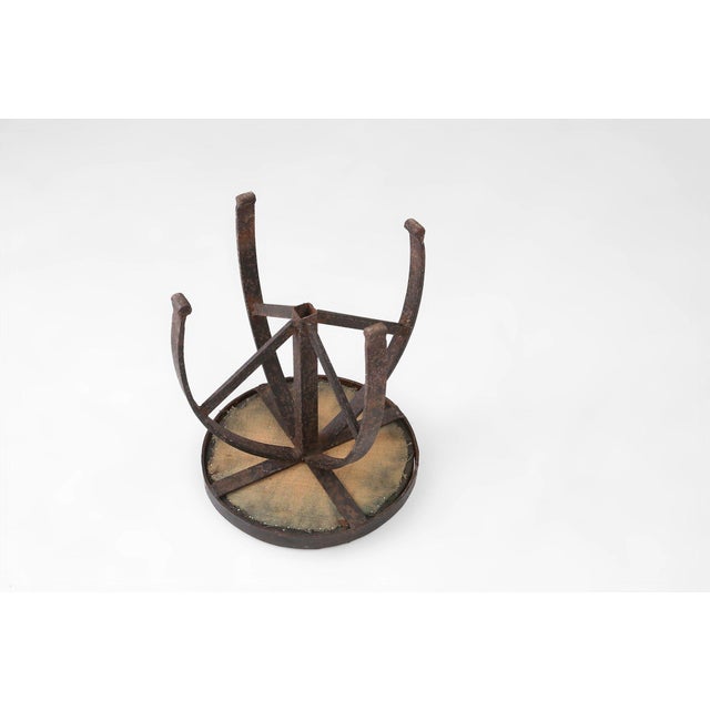 Industrial Black Metal Stool with Frame, France, 1920s For Sale - Image 12 of 15