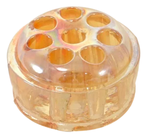 Iridescent Peach Paperweight Pen Holder