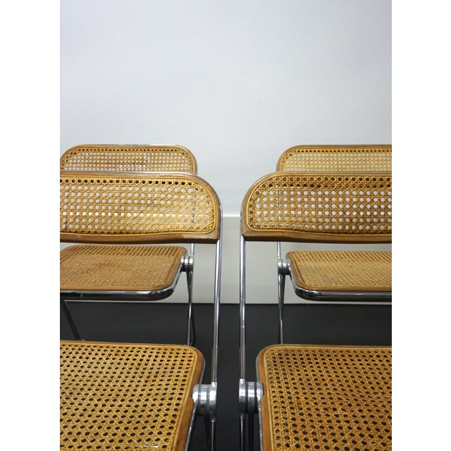 Vintage Plia Chairs in Cane Fabric by Giancarlo Piretti for Anonima Castelli, 1970s, Set of 4 For Sale - Image 6 of 18