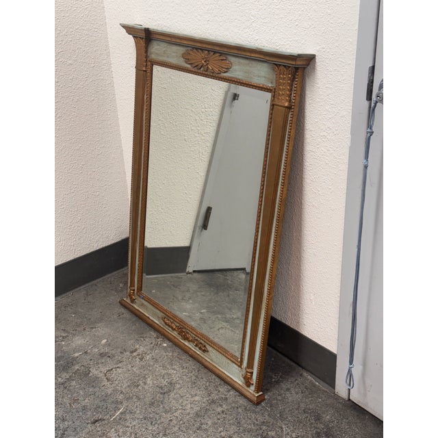 Neoclassical Style Giltwood Painted Wall Mirror, Vintage For Sale In San Francisco - Image 6 of 12