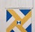 Sunrise by Justin Wheatley is an acrylic painting on canvas that crops in close on a white barn wall and the painted quilt...