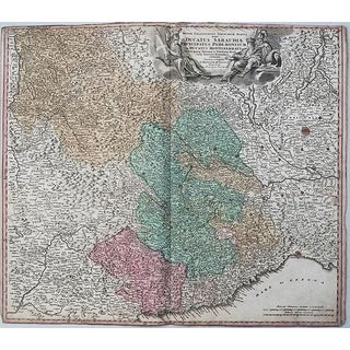 1720 Homann Map of Northwest Italy, the Alps and Lake District For Sale