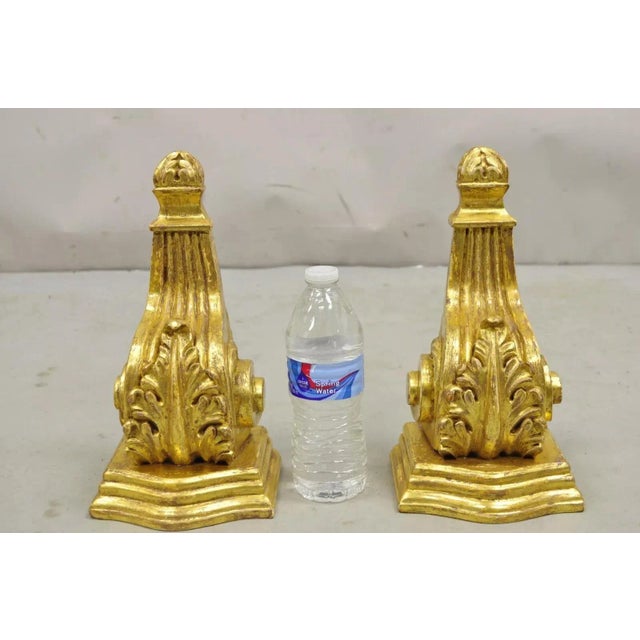 Mid 20th Century Gold Giltwood French Louis XV Style Wood Acanthus Corbel Small Wall Shelf - Pair For Sale - Image 10 of 11